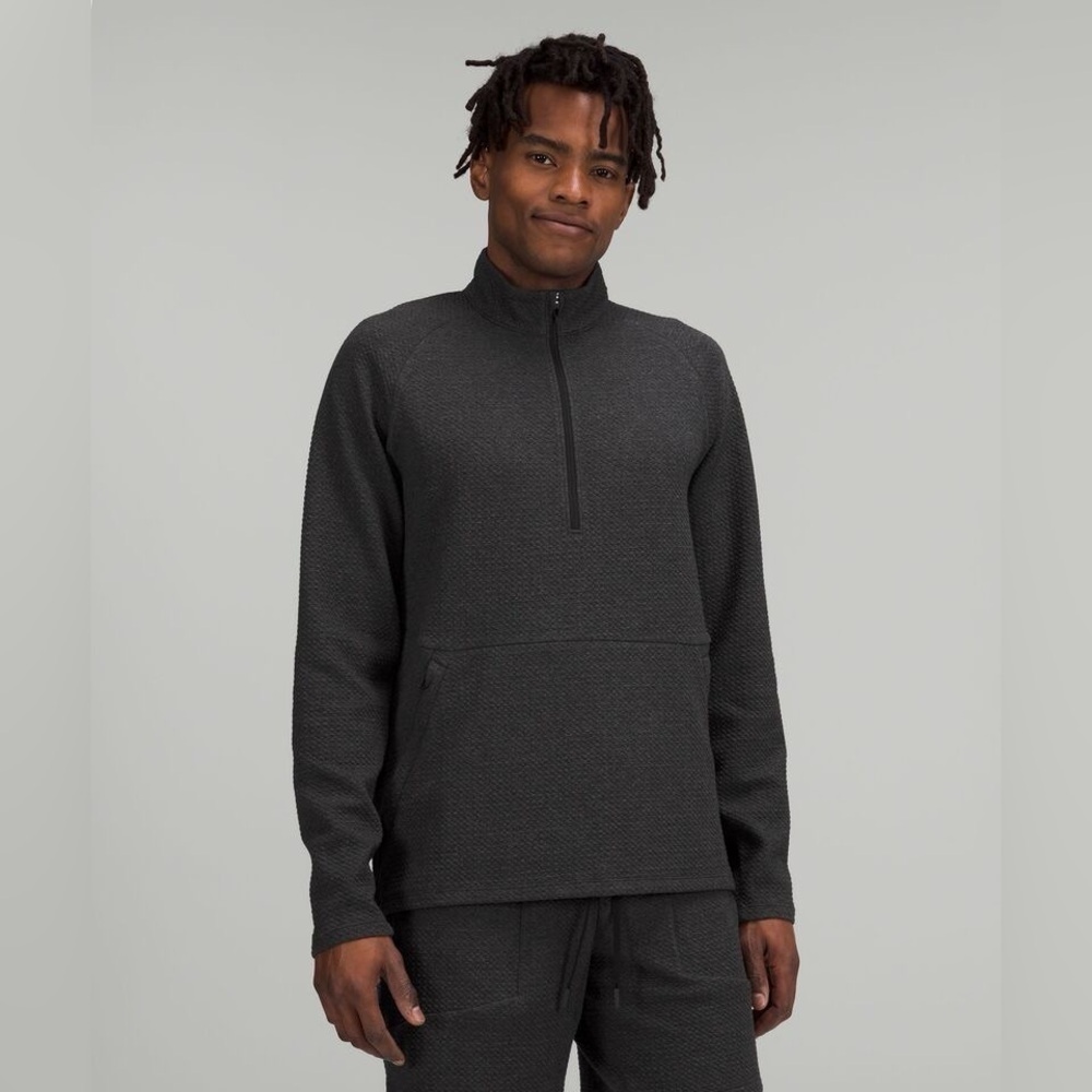 Lululemon At Ease Half Zip Sweatshirt Heathered Black/Black 45227